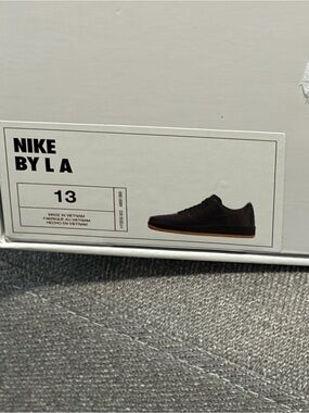 Nike Air Force 1 Low PRM. Leather Black Gum Sole Triple Black Nike ID Authentic